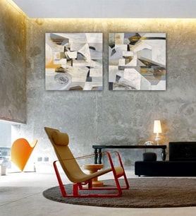 Tablolife Marmola İkili Set Yağlı Boya Dokulu Tablo 60X90,Çerçeve;Siyah