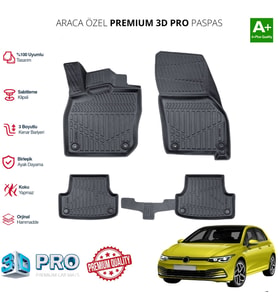 GOLF 8 OTOMATİK ARACA ÖZEL 3D PASPAS 2024 2025 2026 2027
