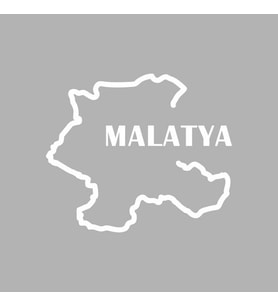 Malatya Harita Araba Sticker siyah 17x14 CM (Beyaz)