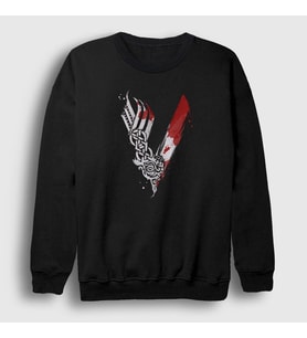 Presmono Unisex Siyah Logo V3 Vikings Sweatshirt 222017tt