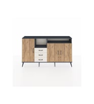 Arges Konsol 5 Raflı 3 Çekmeceli 3 Kapaklı 176x30x99 Antrasit-Çam/Aytaşı