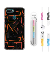 Oppo A5S A15 A16 A54 A55 A73 A74 Kılıf Kablo Koruma Spiral Silikon Zigzaglar 1651