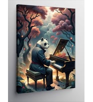 Kanvas Tablo Piyano Çalan Sevimli Panda
