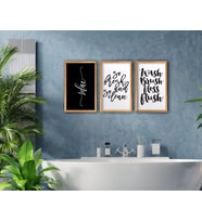 BK Home Banyo 3'lü El Yapımı Ahşap Çerçeveli Tablo-8