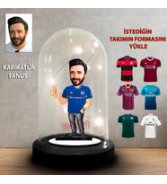 Kişiye Özel İstediğiniz Takım ve İstediğiniz Forma ile  Taraftar Tasarımlı Işıklı Fanus Biblo, Taraftar Hediyesi