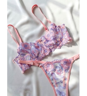 La Linaa Olivia Lila Pudra Kadın Bralet Takım