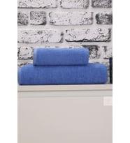 2 Parça Kadın / Erkek Banyo Duş Hamam Havlu Seti 90x150 Cm %100 Pamuklu (Mavi)
