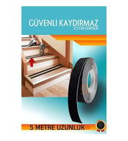 TransForMacion Kuvarz Taşlı Kaydırmaz Bant 5 metre x 25 mm Merdiven Bandı 720789