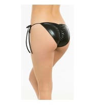 Fantazi Siyah  Yandan Bağlamalı Kadın String - Fantazi Tanga