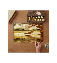 Deniz Kenarında Ağaca Kurulu Salıncak Tasarımı 240 parça Ahşap Puzzle Ahşap Kutuda MP01128