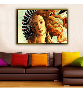 Tablore Botticelli Venüs'ün Doğuşu Pop Art Tablosu Çerçeveli Kanvas Tablo Modern Salon Dekoru