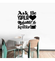 Aşk Ile Yapılır Kahve Köşesi Duvar Panosu 40x40