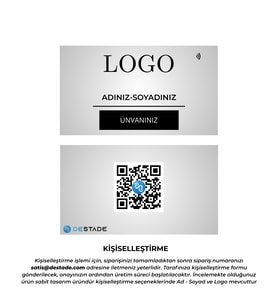 NFC ve QR Kod Özellikli Temassız Dijital Kartvizit (Tatlı Gri)