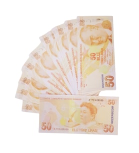 300 Adet 50 TL Sahte Para Geçersiz Düğün Parası Parti Şaka Malzemesi (Sarı)
