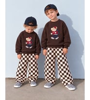 Erkek Çocuk Ayıcık Detaylı Oversize Sweatshirt Kareli Pantolon 2’li Takım %100 Pamuk - 3/10 Yaş - 31937