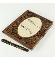 Kişiye Özel Besmele Tasarımlı Akordiyon Defter ve Tükenmez Kalem