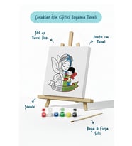 En Tatlı Annem Yazılı Eğitici Boyama Tuvali – Şövaleli Boya Seti 20x20 cm