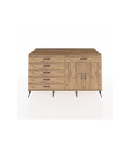 Kronos Konsol Tek Raflı 6 Çekmeceli 2 Kapaklı 176x59x99 Çam-Çam