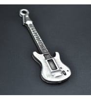 Elektro Gitar Kolye Ucu - Antik Gümüş Kaplama - Kod:201