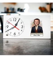 Kişiye Özel Hediye Karikatürlü En Başarılı Erkek Matematikçi Masa Saati