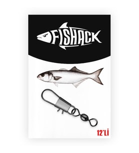 Fishack Paslanmaz Klipsli Fırdöndü Füme No: 9 12'li