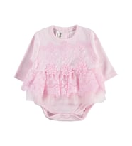 Civil Baby Fırfır Tüllü 3-12 Ay Çıtçıtlı Badi - Pembe