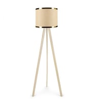ArtGift Ahşap Üç Ayaklı Tripod Lambader Kumbeji Kumaş  