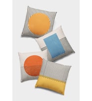 Sarı Geometrik Çift Taraflı 4'lü Set Kırlent Kılıfı 4KR003
