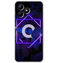 Realme C53 Kılıf HD Desen Baskılı Kılıf - Dark Neon Yaprak O Harfi