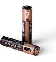 Type-C Şarjlı AAA Pil 1.5V 1000+ Kez Şarj Edilebilir Lityum Pil İnce Pil (2'li Paket)