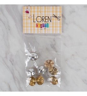 Loren Crafts altın sarısı 8 li düğme - 244