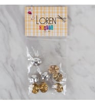 Loren Crafts altın sarısı 8 li düğme - 244
