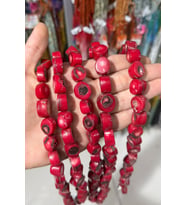 Mercan Doğal Taş Kırmızı Parlak Amorf Kesim 17x15mm Dizi