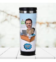 Kişiye Özel İşkolik Karikatürlü Termos Bardak