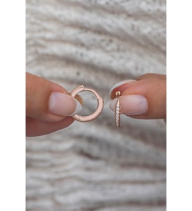 925 Ayar Gümüş Rose 15 mm Tamtur Halka Küpe