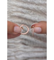 925 Ayar Gümüş Rose 15 mm Tamtur Halka Küpe