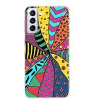 PrintiFy Samsung Galaxy S21 Plus ile Uyumlu Retro Color 4  Kamera Korumalı Şeffaf  Kılıf