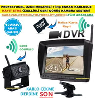 KARAVAN KAMERA SİSTEMİ (7 İNÇ EKRAN KAYIT ETME ÖZELLİKLİ KABLOSUZ GERİ GÖRÜŞ KAMERA SESTEMİ)