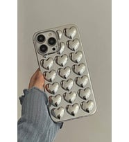 Iphone 15 Pro Max Uyumlu Silver 3D Kalpli Telefon Kılıfı