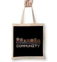 8 Bit Community  Logo Bez Çanta Uzun Saplı