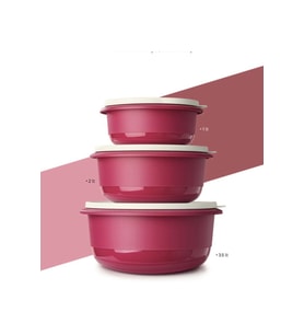 Tupperware Fuşya Miksim Serisi Hazırlama Servis Seti 1lt 2lt 3.5lt