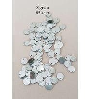 Oya Abiye Bileklik Kolye Pleksi Metalik Plastik Pul Gümüş Renk 8 gram 85 adet - BNC523