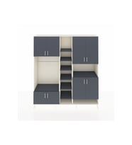 Hyperion Dolap 18 Raflı 8 Kapaklı Tek Askılı 220x44x243 Aytaşı-Antrasit/Antrasit