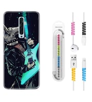 Oppo Reno 2Z 4 Lite 4 Pro 5 6 7 A31 Kılıf Kablo Koruma Spiral Silikon Dog Guitar 1789