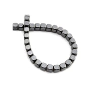 Hematit Doğal Taş Parlak Füme Küp Kesim 4x4mm Dizi