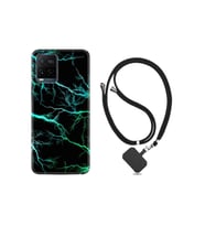 Vivo V21 Kılıf Silikon Desen Boyun Askılı Green Thunder 1693