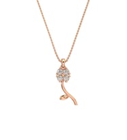 Zirkon Taşlı Rose Minimal Yonca Gümüş Kolye
