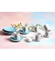 Porland Wisteria Turkuaz Kahve Takımı 12 Parça 04Por035202