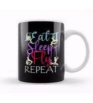 Eat Sleep Fly Repeat Aerial Yoga Silks Kupa Bardak Porselen