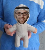 BK Gift Kişiye Özel Fotoğraflı Arap Şeyhi Bebek Yastık-1